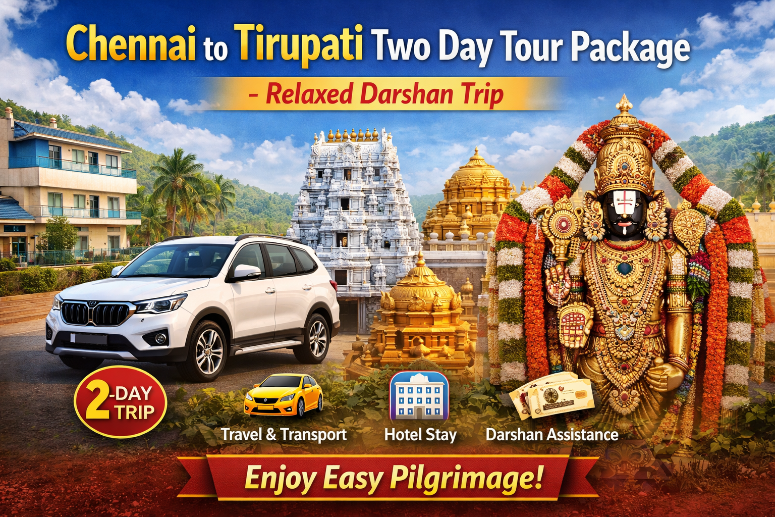 Chennai to Tirupati two day tour package
