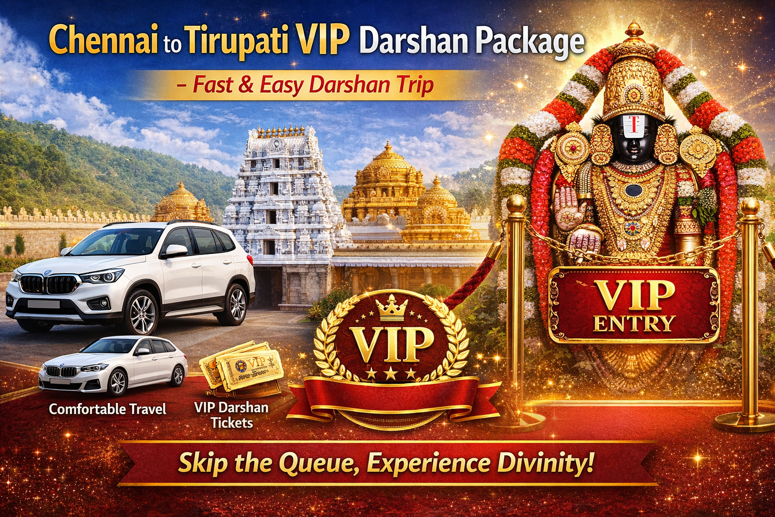 Chennai to Tirupati VIP darshan package