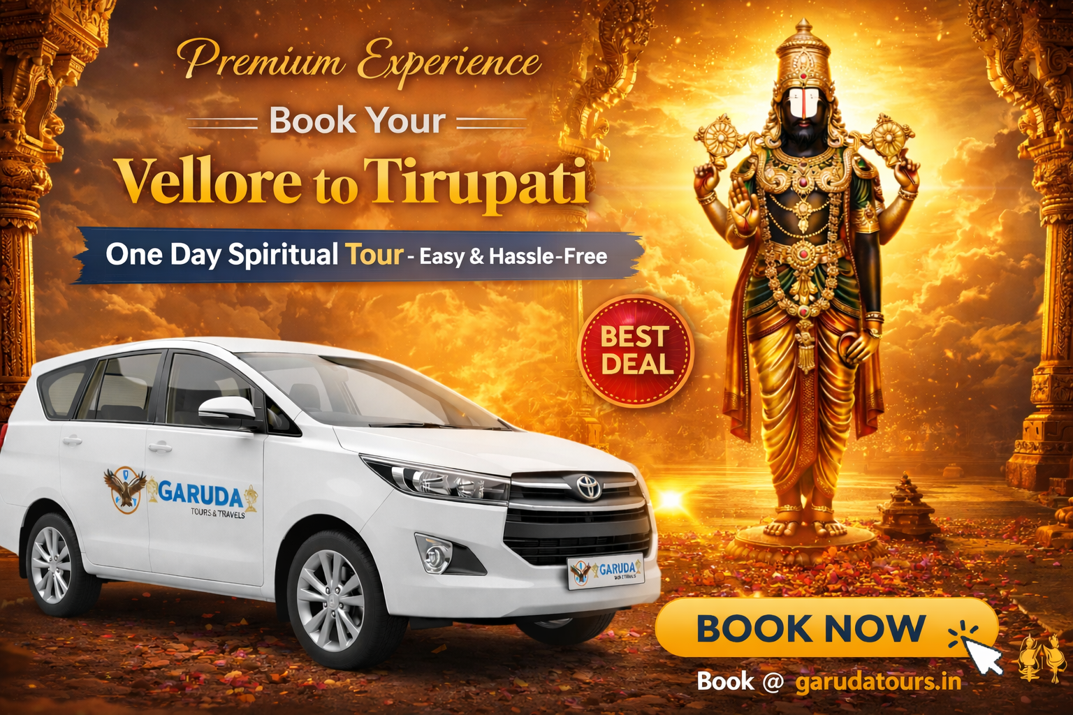 Vellore to Tirupati One Day Spiritual Tour – Easy & Hassle-Free